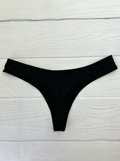 Tanga rib elastico negra