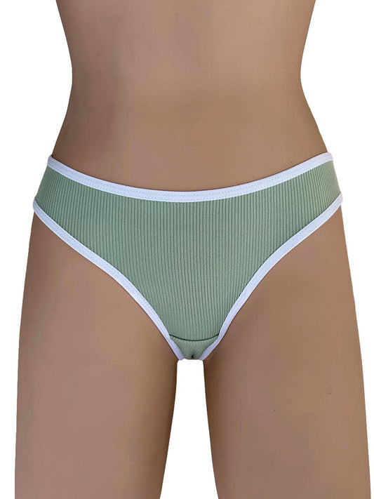 Tanga rib elastico olivo