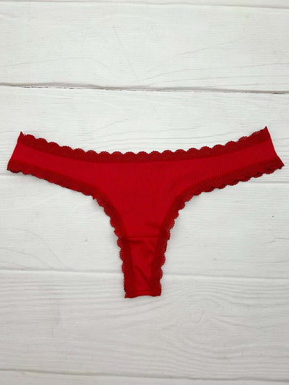 Tanga rib elastico roja