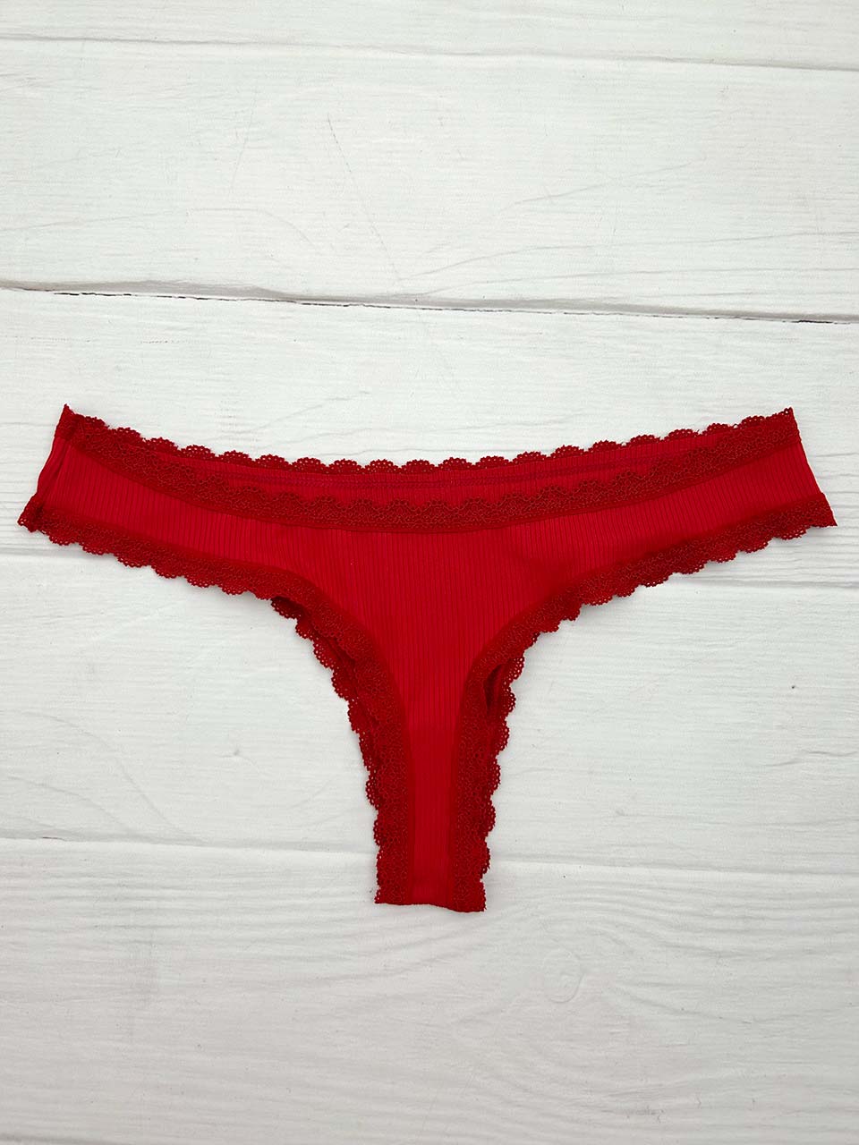 Tanga rib elastico roja