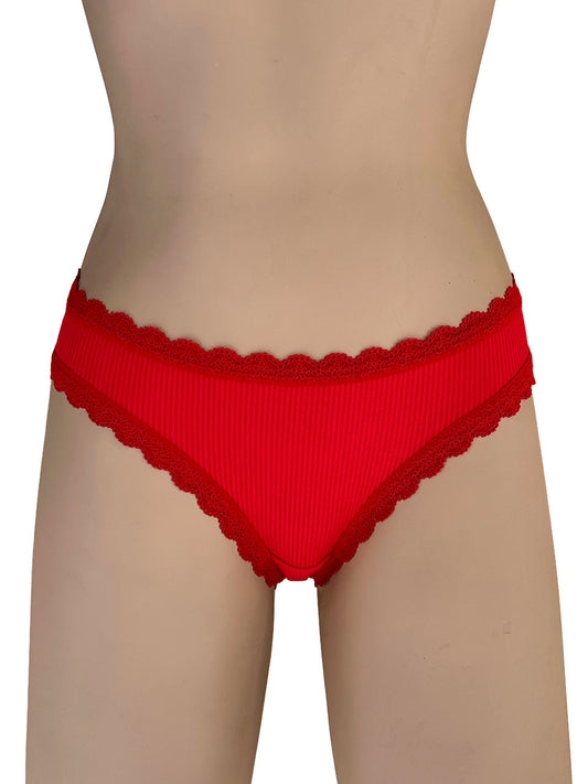 Tanga rib elastico roja