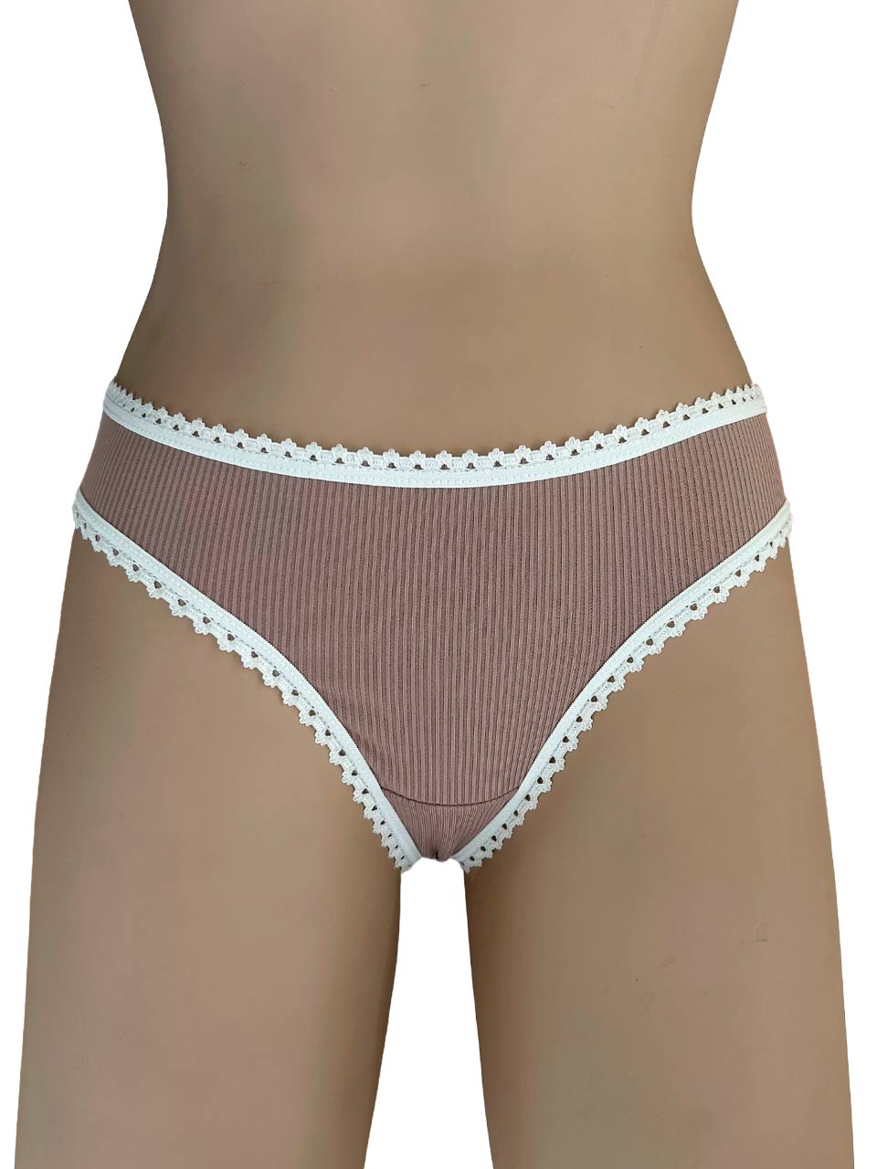 Tanga rib elastico beige