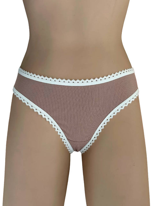 Tanga rib elastico beige