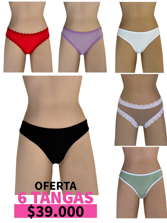 LLEVA 6 TANGAS RIB ELASTICO - 35%