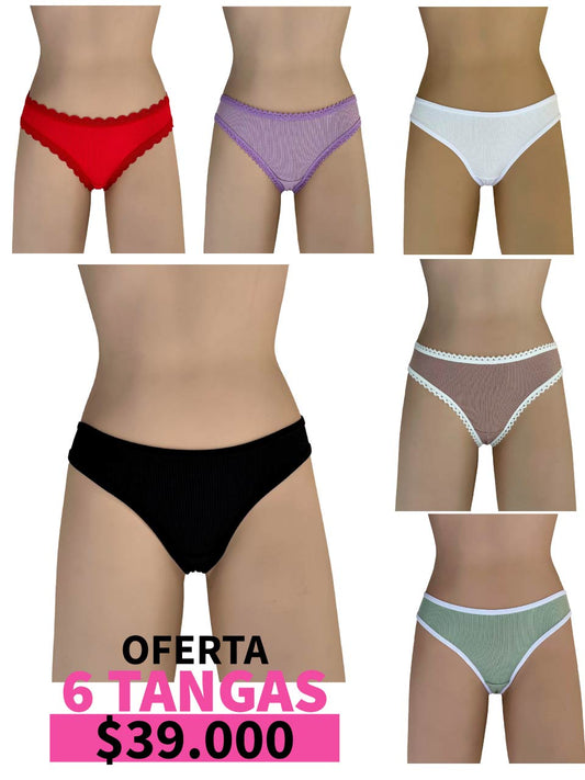 LLEVA 6 TANGAS RIB ELASTICO - 35%