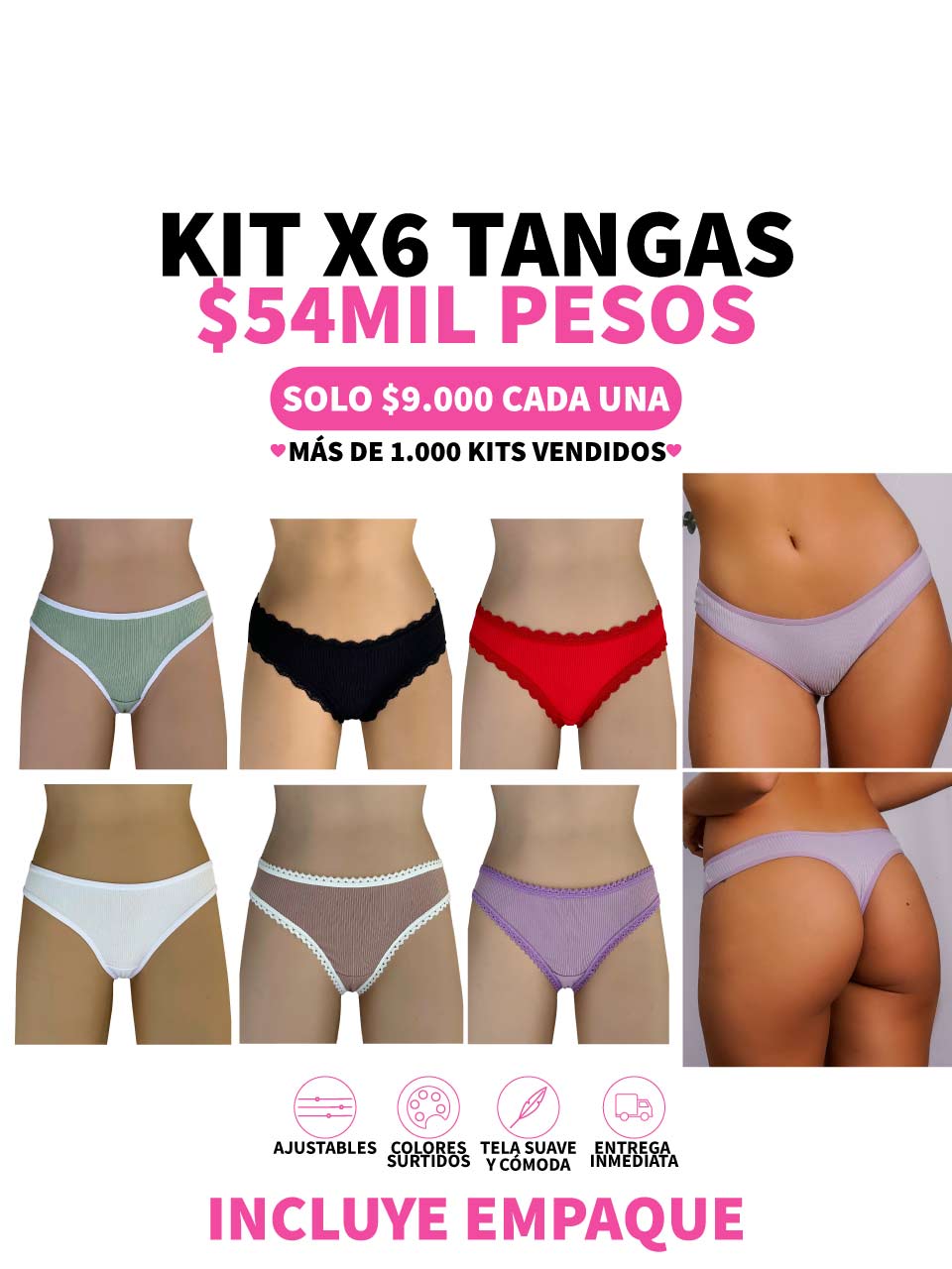 6 TANGAS RIB ELASTICO - 25%