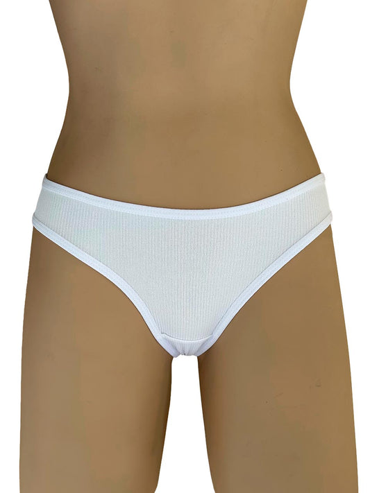 Tanga rib elastico blanca