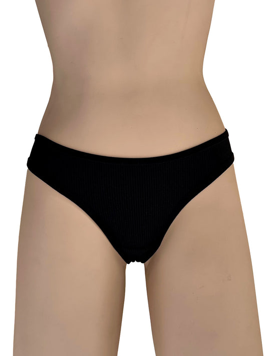Tanga rib elastico negra