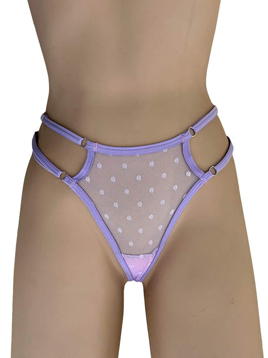 Tanga triangulo  grabado lila