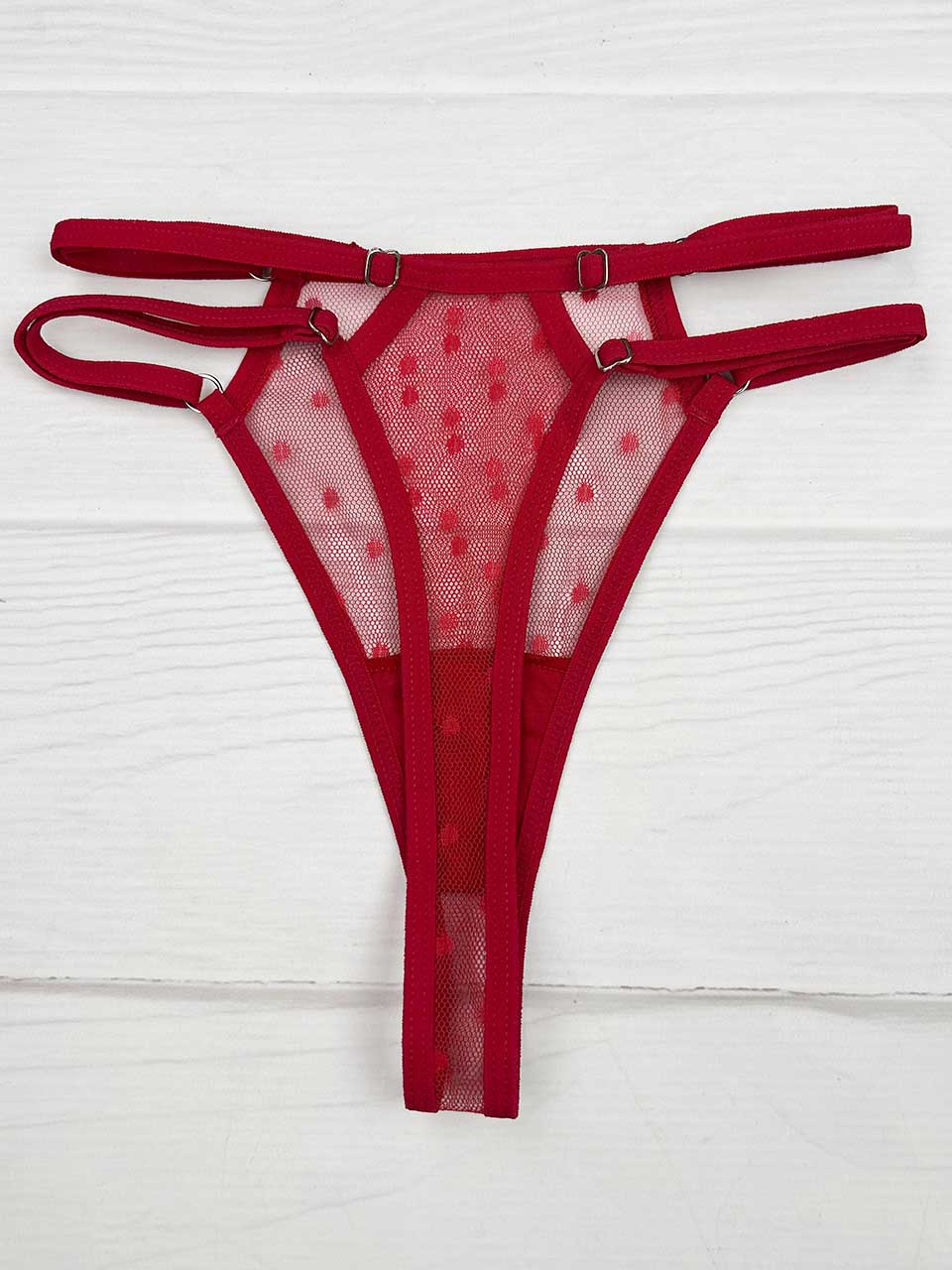 Tanga triangulo  grabado roja