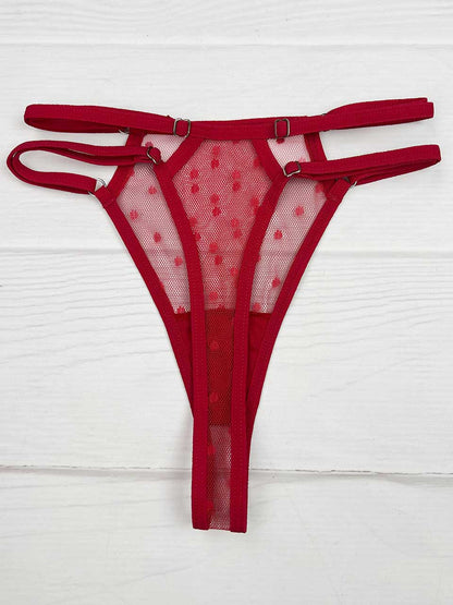 Tanga triangulo  grabado roja