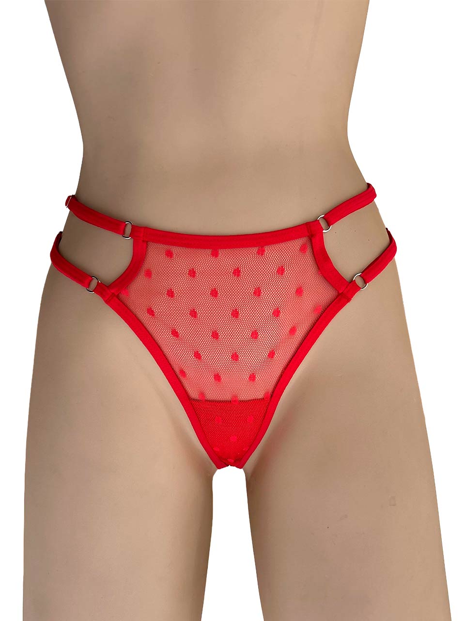 Tanga triangulo  grabado roja