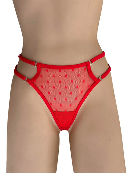 Tanga triangulo  grabado roja