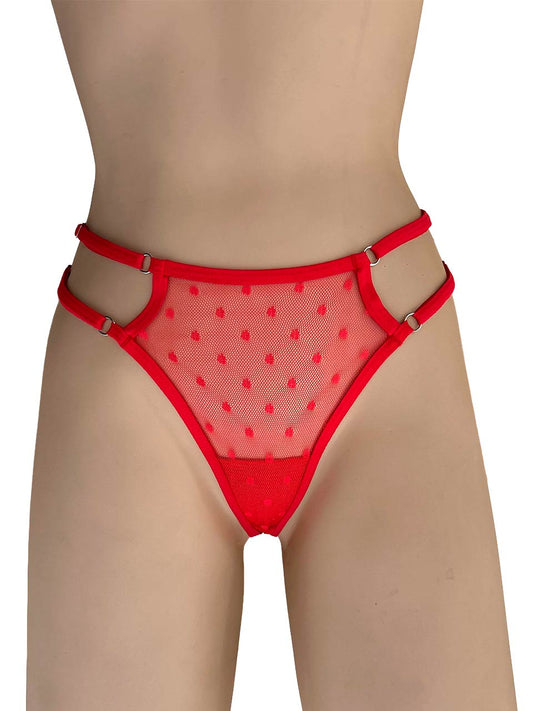 Tanga triangulo  grabado roja