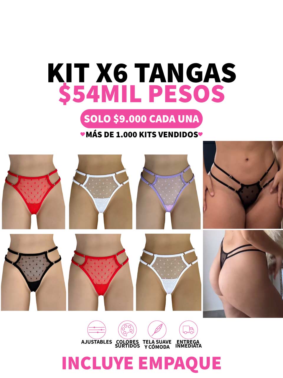 6 TANGAS TRIANGULO GRABADO -25%