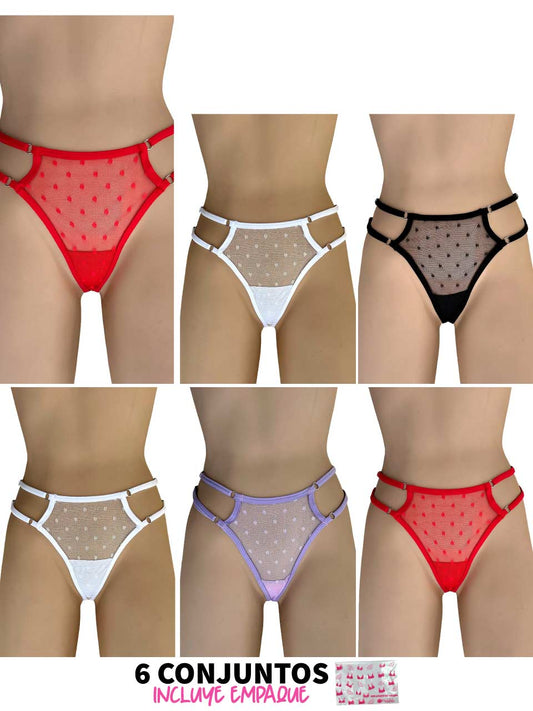 6 TANGAS TRIANGULO GRABADO -25%
