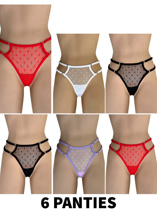 6 TANGA TRIANGULO GRABADO